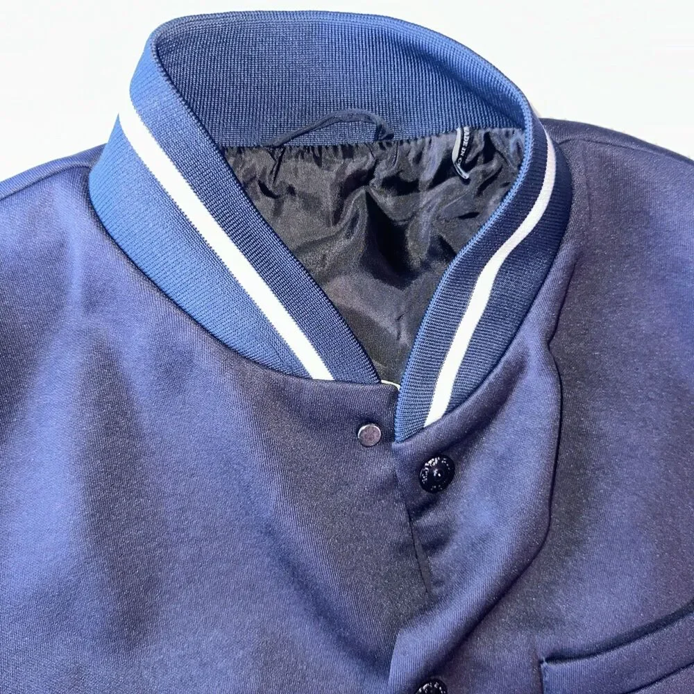 Scotch Soda Men's Blazer Jacket Navy Blue Textured Knit M/48R Casual Smart
